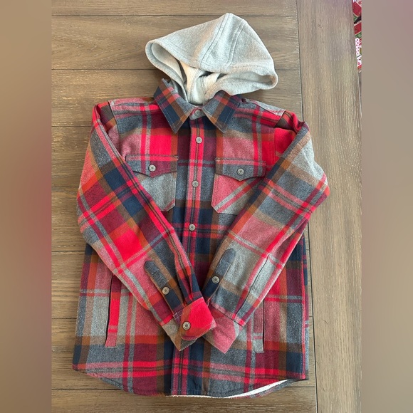 Ariat Other - Ariat Retro Fit Plaid Flannel Hooded Jacket Size M Like New